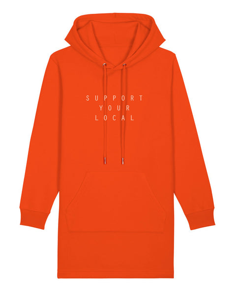 SUPPORT YOUR LOCAL hooded dress (rose gold print)